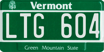 VT license plate LTG604