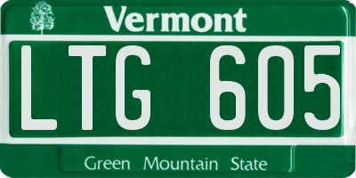 VT license plate LTG605