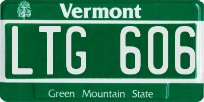 VT license plate LTG606