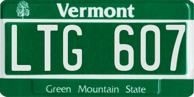 VT license plate LTG607