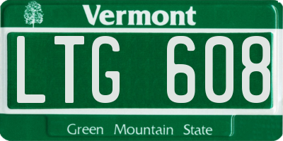 VT license plate LTG608
