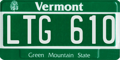VT license plate LTG610