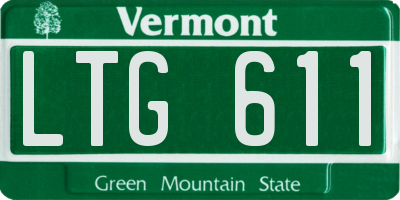 VT license plate LTG611