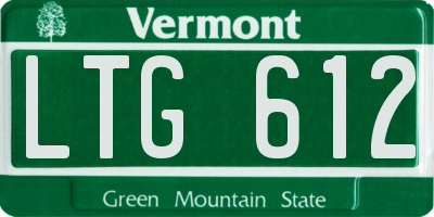 VT license plate LTG612