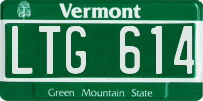 VT license plate LTG614
