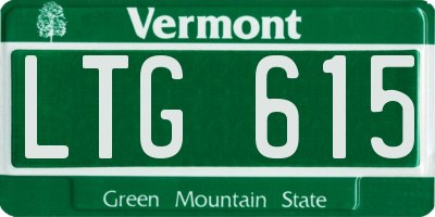 VT license plate LTG615