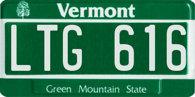 VT license plate LTG616