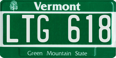 VT license plate LTG618