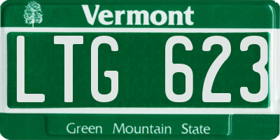 VT license plate LTG623