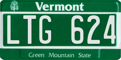 VT license plate LTG624