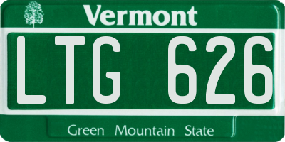 VT license plate LTG626
