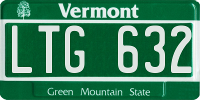 VT license plate LTG632