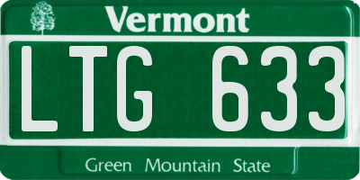 VT license plate LTG633