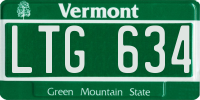 VT license plate LTG634