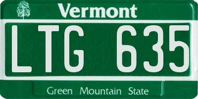 VT license plate LTG635