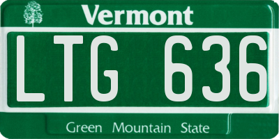 VT license plate LTG636