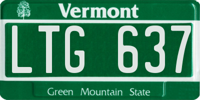 VT license plate LTG637