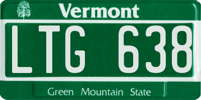 VT license plate LTG638