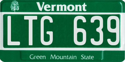 VT license plate LTG639