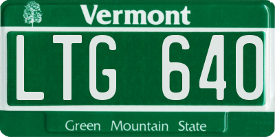 VT license plate LTG640