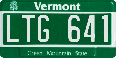 VT license plate LTG641