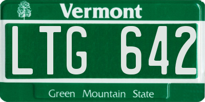 VT license plate LTG642