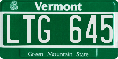 VT license plate LTG645