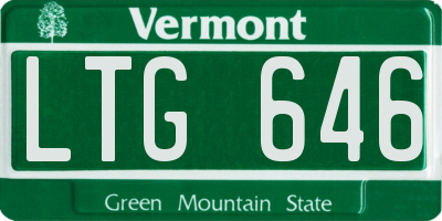 VT license plate LTG646