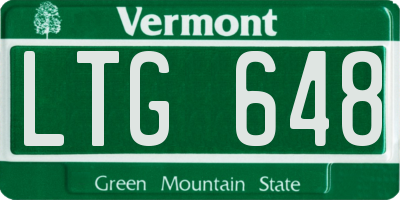 VT license plate LTG648