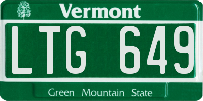 VT license plate LTG649