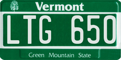 VT license plate LTG650
