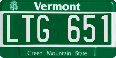 VT license plate LTG651