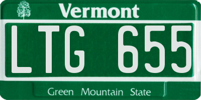 VT license plate LTG655