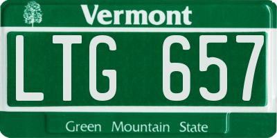 VT license plate LTG657