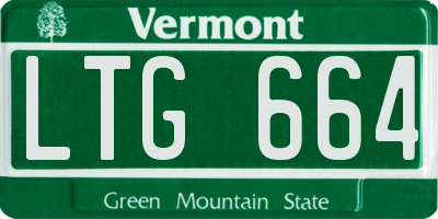 VT license plate LTG664