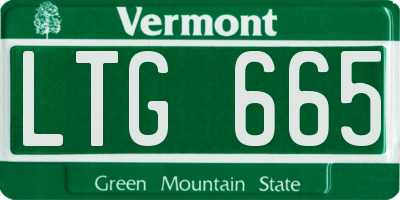 VT license plate LTG665