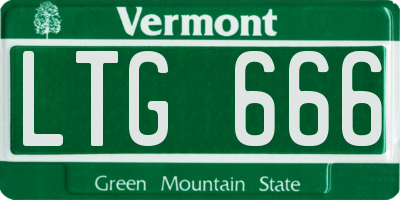 VT license plate LTG666