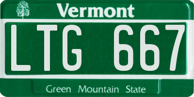 VT license plate LTG667
