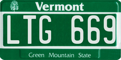 VT license plate LTG669