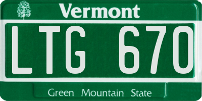 VT license plate LTG670