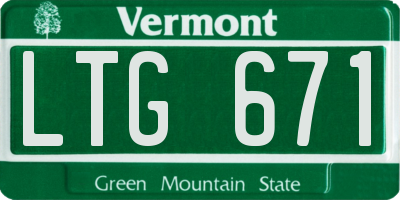 VT license plate LTG671
