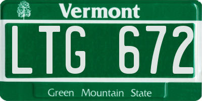 VT license plate LTG672