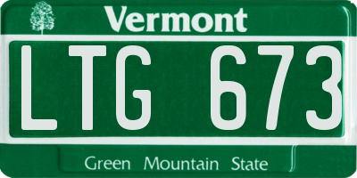 VT license plate LTG673