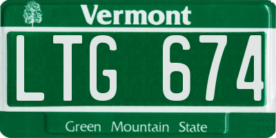 VT license plate LTG674