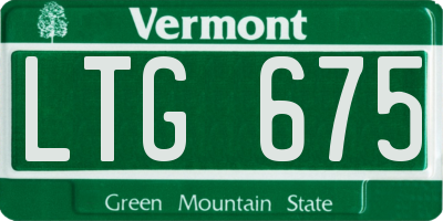VT license plate LTG675