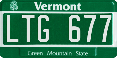 VT license plate LTG677