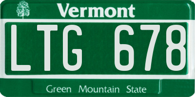VT license plate LTG678