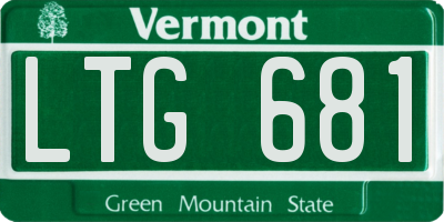 VT license plate LTG681