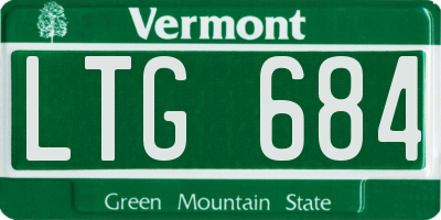 VT license plate LTG684
