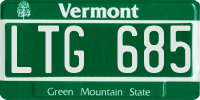 VT license plate LTG685
